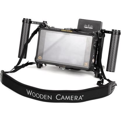Picture of Wooden Camera Director's Monitor Cage v3 with Carbon Fiber Handgrips